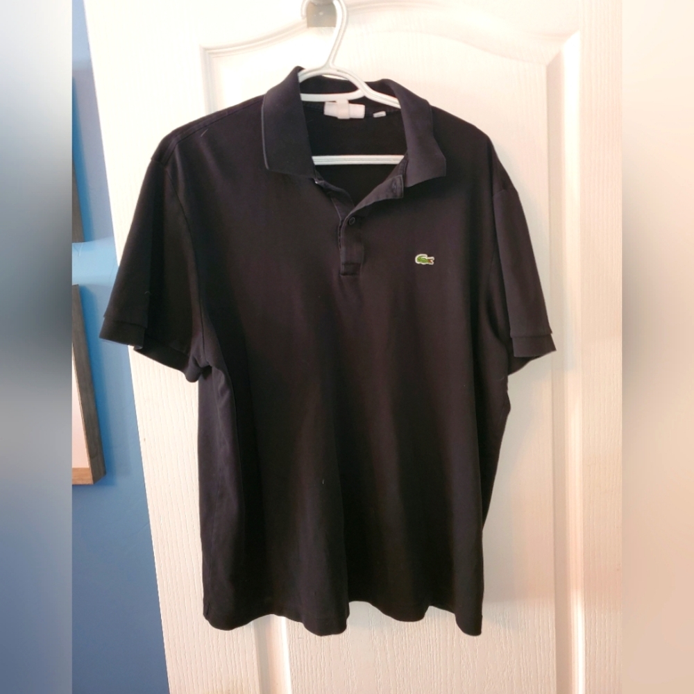 Lacoste polo shirt. Black. Size 7, xxl.